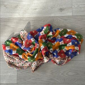 Red and Blue Geometric lightweight Scarf